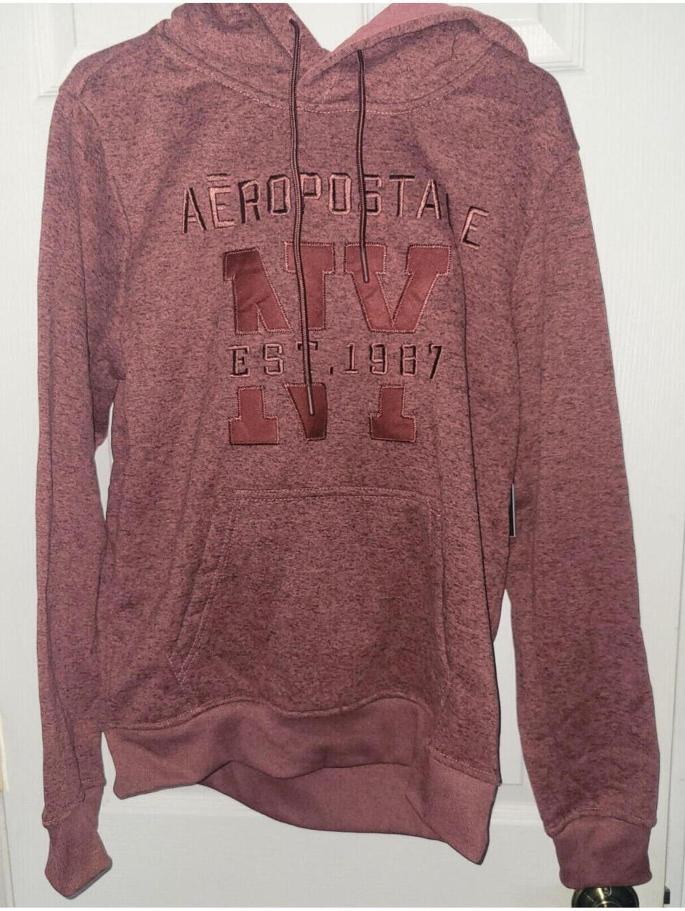 NEW Aeropostale New York Pull Over Hoodie Tea Rose Marbled NWT M NYC